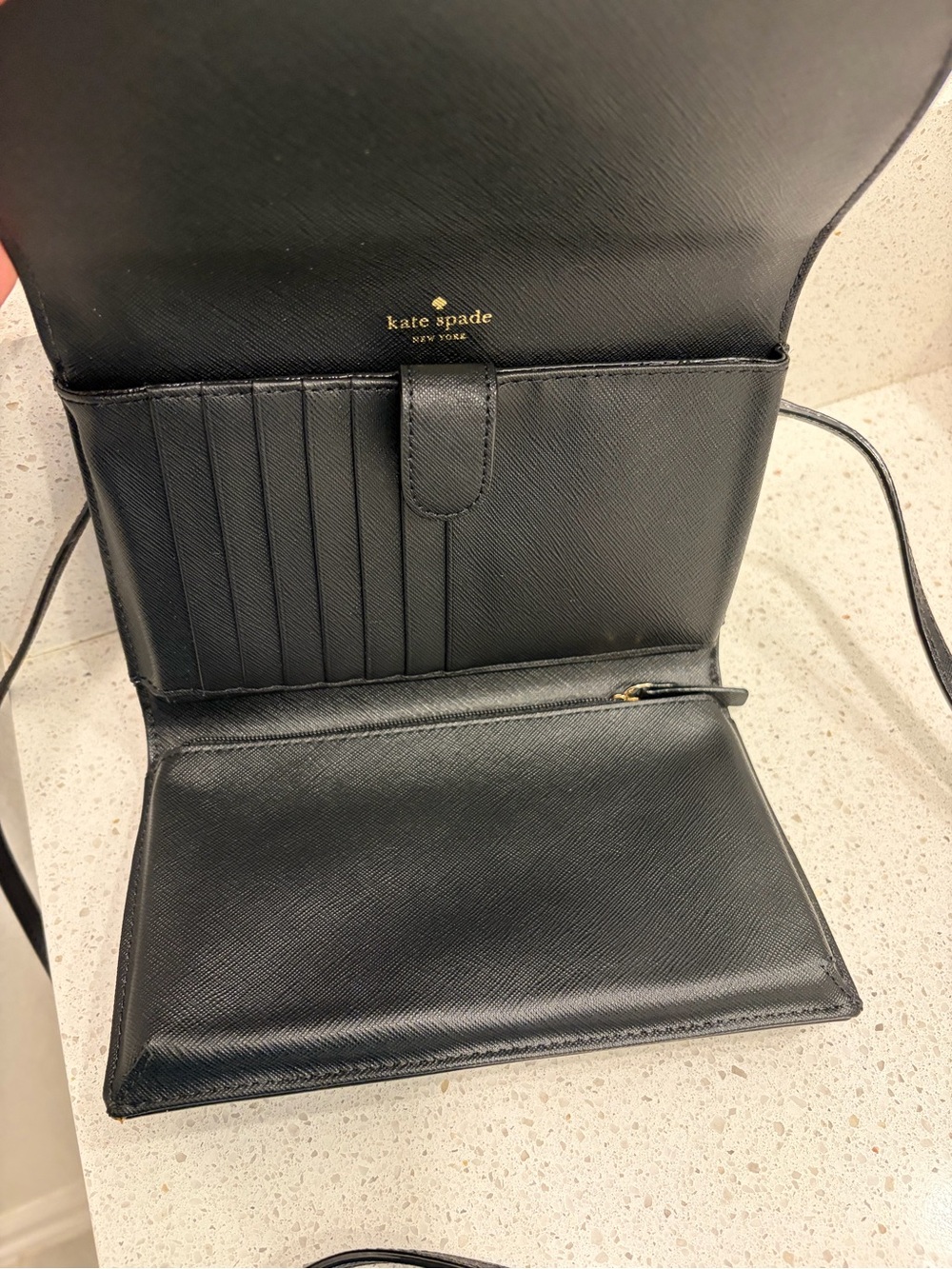 KATE SPADE Winni Jazz Things Up Black Cat Kitty Crossbody Wallet Bag Gold Chain - Picture 10 of 12